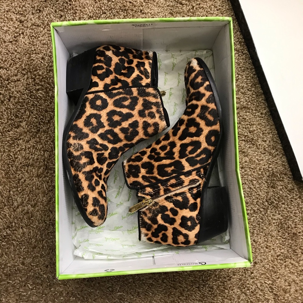 Sam Edelman | Leopard Calf-Skin Booties - Picture 6 of 7